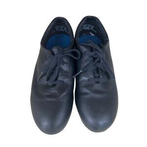 Capezio Teletone Black Leather Tap shoes Women's 7M Lace Up
